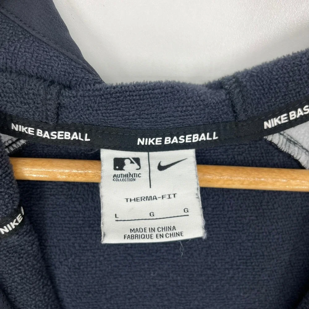 Nike Detroit Tigers MLB Hoodie Mens Large Full Zip Therma-FIT Navy Blue